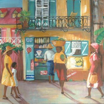 Painting titled " Rue Caribe" by Claire Richelme, Original Artwork