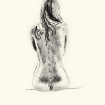 Рисунок под названием "femme 12" - Claire T, Подлинное произведение искусства, Древесный уголь
