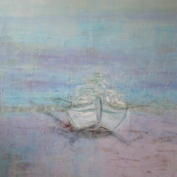 Painting titled "Meer & Boot" by Claire, Original Artwork, Acrylic