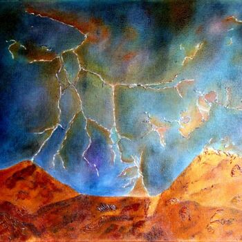 Peinture intitulée "volcan" par Claire Soussan Alonso, Œuvre d'art originale, Acrylique