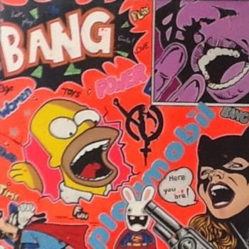 Painting titled "Bang" by Claire, Original Artwork, Oil