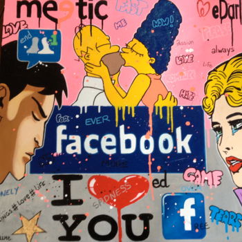 Painting titled "Facebook" by Claire, Original Artwork, Acrylic