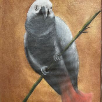 Pittura intitolato "Drôle d’oiseau" da Claire Badia, Opera d'arte originale, Olio Montato su Cartone