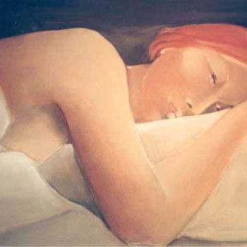 Pittura intitolato "Somnolence" da Claire Lewis, Opera d'arte originale, Olio