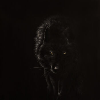 Painting titled "Nuit noire" by Claire Vogel, Original Artwork, Acrylic