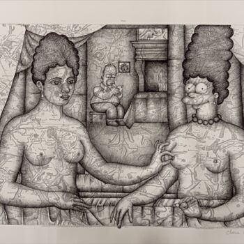 Εκτυπώσεις & Χαρακτικά με τίτλο "Gabrielle d'Estrées…" από Clara Castagné, Αυθεντικά έργα τέχνης, Ψηφιακή εκτύπωση