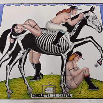 "La queue de cheval" başlıklı Baskıresim Clara Castagné tarafından, Orijinal sanat, Dijital baskı
