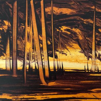 제목이 "sans titre"인 미술작품 Mireille D'Allancé로, 원작, 기름 나무 들것 프레임에 장착됨