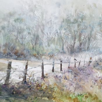 Peinture intitulée "L'orée du bois" par Clara Pian, Œuvre d'art originale, Aquarelle