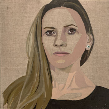 Pintura intitulada "Portrait de Frances…" por Clara Ramirez Katz, Obras de arte originais, Óleo Montado em Armação em madeira