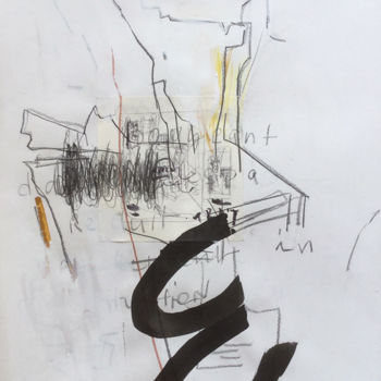 Disegno intitolato "De l'autre côté du…" da Clara Harbadi, Opera d'arte originale, Grafite
