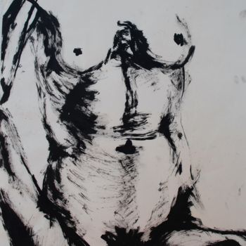 Dessin intitulée "Female Nude III" par Clara Almada, Œuvre d'art originale, Encre