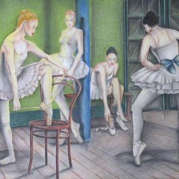 Картина под названием "l'attesa" - Clara De Santis, Подлинное произведение искусства, Пастель