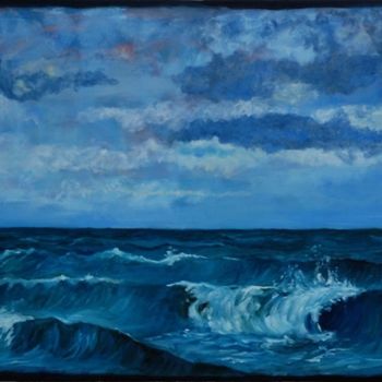 Pintura intitulada "Mar (90x130)" por Clara Vidal, Obras de arte originais