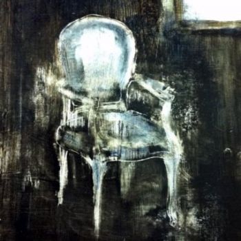 Malerei mit dem Titel "Cadira Vintage negr…" von Clara Vidal, Original-Kunstwerk, Andere