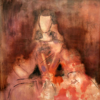 Pintura intitulada "Menina a llapis 92x…" por Clara Vidal, Obras de arte originais, Outro
