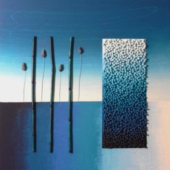 Peinture intitulée "Bleu - Phalaris 3 B…" par Kim-Anh, Œuvre d'art originale