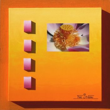 Malarstwo zatytułowany „Orange - Fleur de L…” autorstwa Kim-Anh, Oryginalna praca