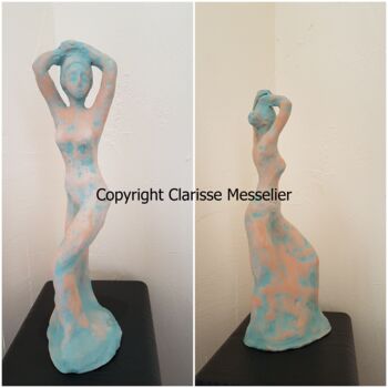 Sculpture titled "Gitane" by Clarisse Messelier, Original Artwork, Terra cotta
