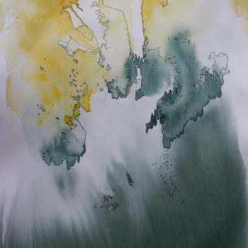 Painting titled "Re-naissance - aqua…" by Clau Redier-Clément, Original Artwork, Watercolor