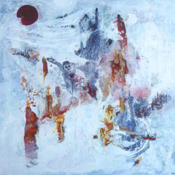 绘画 标题为“Sous la lune rouge,…” 由Clau Redier-Clément, 原创艺术品, 丙烯
