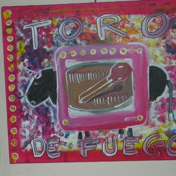 Peinture intitulée "TORO DE FUEGO" par Nox, Œuvre d'art originale