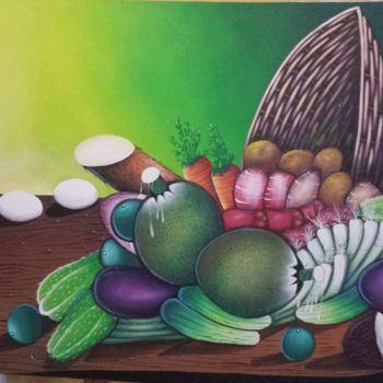 Painting titled "Vegetales" by Claude Alexis, Original Artwork, Acrylic
