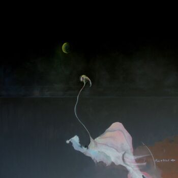 Malerei mit dem Titel "FLEUR DE LUNE / MOO…" von Claude André Thibaud, Original-Kunstwerk, Acryl Auf Keilrahmen aus Holz mon…