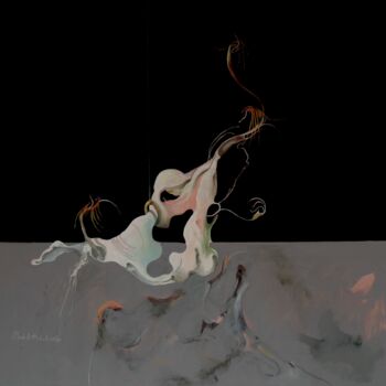 「FLEUR LUMIÈRE/FLOWE…」というタイトルの絵画 Claude André Thibaudによって, オリジナルのアートワーク, アクリル ウッドストレッチャーフレームにマウント