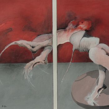 Pittura intitolato "LE BAISER / THE KISS" da Claude André Thibaud, Opera d'arte originale, Acrilico