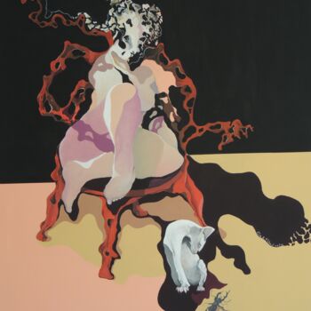Картина под названием "MANGE-CHAGRIN" - Claude André Thibaud, Подлинное произведение искусства, Акрил