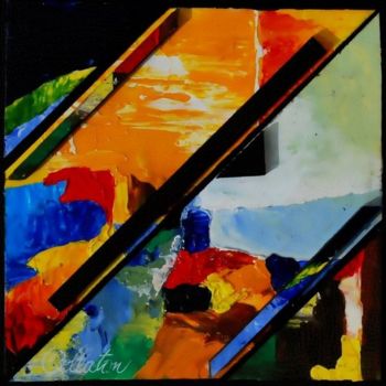 Painting titled "oeuvre 8" by Claude Bellaton, Original Artwork, Oil