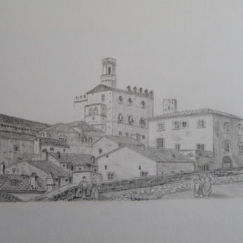 Zeichnungen mit dem Titel "Volterra" von Claude Berghmans, Original-Kunstwerk, Bleistift