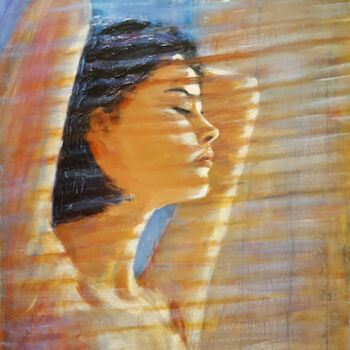Peinture intitulée "Caresse du matin" par Claude Bordat, Œuvre d'art originale, Huile Monté sur Châssis en bois