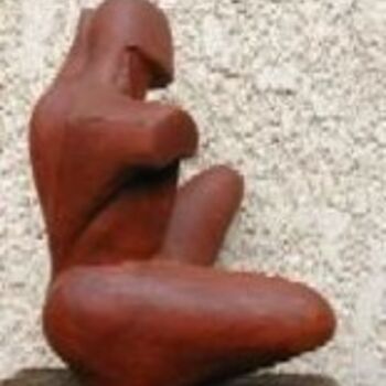 Скульптура под названием "Homme Accroupi 2" - Claude Boutin, Подлинное произведение искусства