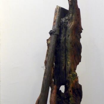 Sculpture intitulée "Saigneur des forêts" par Claude Brugeilles, Œuvre d'art originale, Bois
