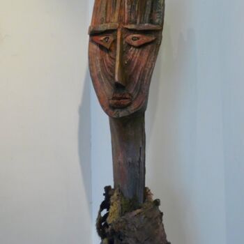 Sculpture titled "Fiancée des bois" by Claude Brugeilles, Original Artwork, Wood