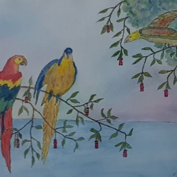 Malerei mit dem Titel "Art - 48" von Claude Colas, Original-Kunstwerk, Aquarell