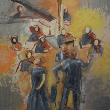 Painting titled "Orchestre philharmo…" by Claude Conte, Original Artwork, Oil