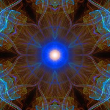 Arts numériques intitulée "soleil-bleu" par Claude Conte, Œuvre d'art originale, Peinture numérique