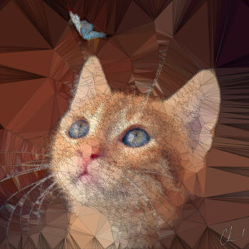 Arts numériques intitulée "chat" par Claude Conte, Œuvre d'art originale, Autre