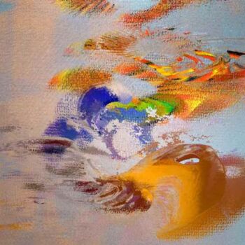Digital Arts titled "Ruses de poissons" by Claude Cossu, Original Artwork, Digital Painting