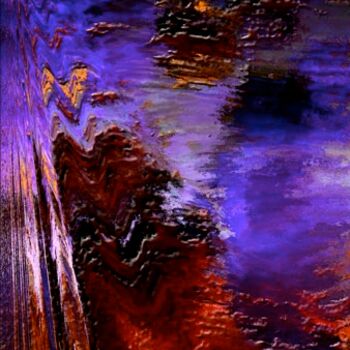 Digital Arts titled "Au coeur du volcan" by Claude Cossu, Original Artwork, Digital Painting
