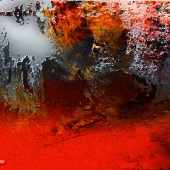 Digital Arts titled "Terre de sang, fleu…" by Claude Cossu, Original Artwork, Digital Painting