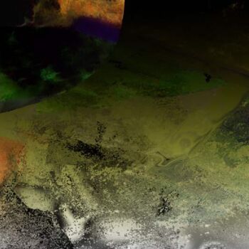 Arte digitale intitolato "Survol par satellite" da Claude Cossu, Opera d'arte originale, Pittura digitale