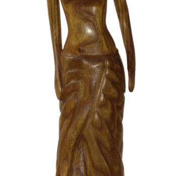 Sculpture intitulée "Habillée de Nu" par Claude David, Œuvre d'art originale, Bois