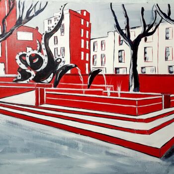 绘画 标题为“Place du Pouffre” 由Claude Degret, 原创艺术品, 丙烯