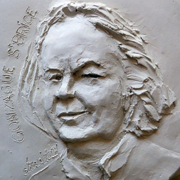 Escultura titulada "bas relief/ Gonzagu…" por Claude Demay, Obra de arte original, Resina