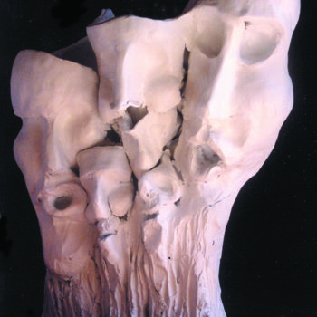 Sculpture titled "les commères" by Claude Demay, Original Artwork, Terra cotta