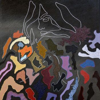 Peinture intitulée "L'inconsolable" par Claude Diaz, Œuvre d'art originale, Huile